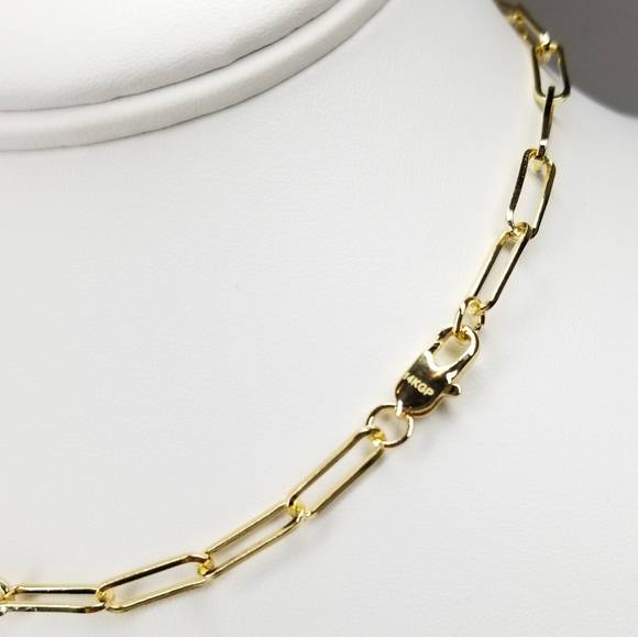 NEW 14K Gold Paperclip Chain Necklace Choker - Picture 6 of 8